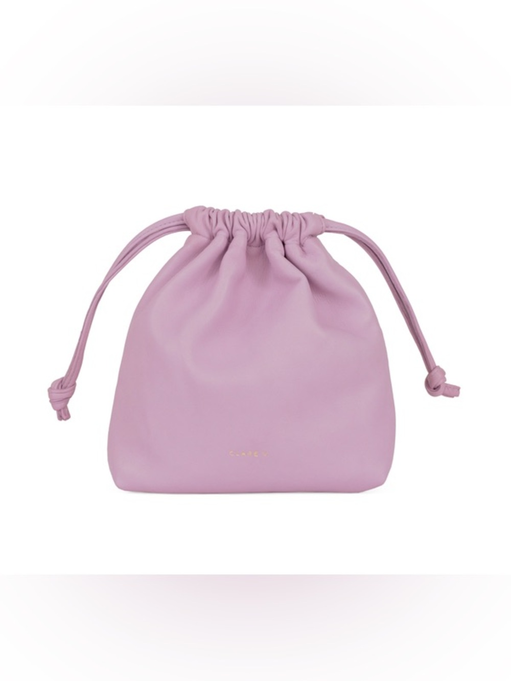 Clare V Lilac Drawstring Mini Pouch Bag for Women